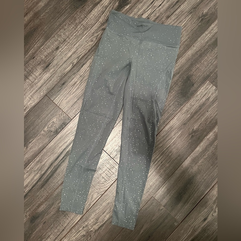 PAINT SPLATTER / SILVER FOILED SAGE LEGGINGS